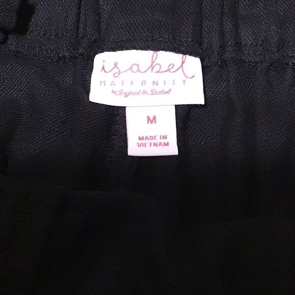Isabel Maternity Black Linen Blend Shorts M - Picture 4 of 5